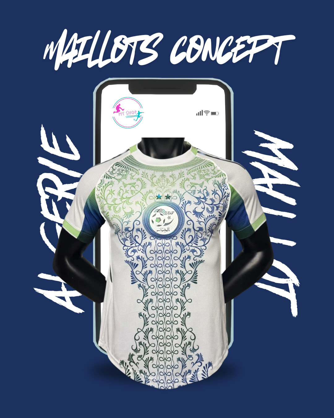 Maillot Algerie concept blanc